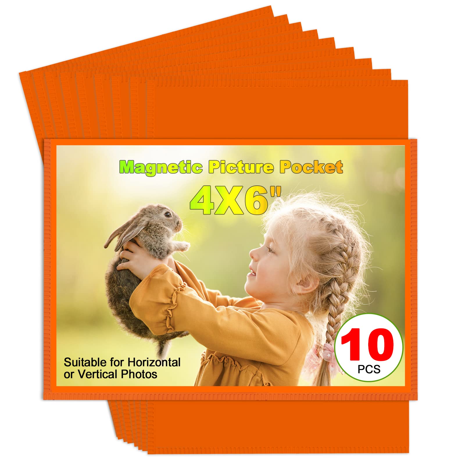 CHUNNIAO Orange Magnetic Picture Frame 4X6 for