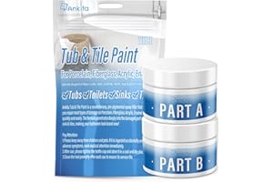 Ankita Tub and Tile Paint, High-Gloss White Tub and Tile Repair Kit for Cracks, Chips, Scratches and Spots on Enamel, Acrylic, Porcelain, Sinks, Tubs, Tiles, Bathtub in Kitchen and Bathroom