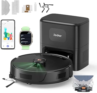 D8 Pro Aspirapolvere Robot Lavapavimenti, 38000Pa Aspirapolvere Robot con Mappatura, Anti-Avvolgimento Peli, Navigazione LiDAR, Robot 4-in-1 Aspira e Lava per Pavimenti/Moquette