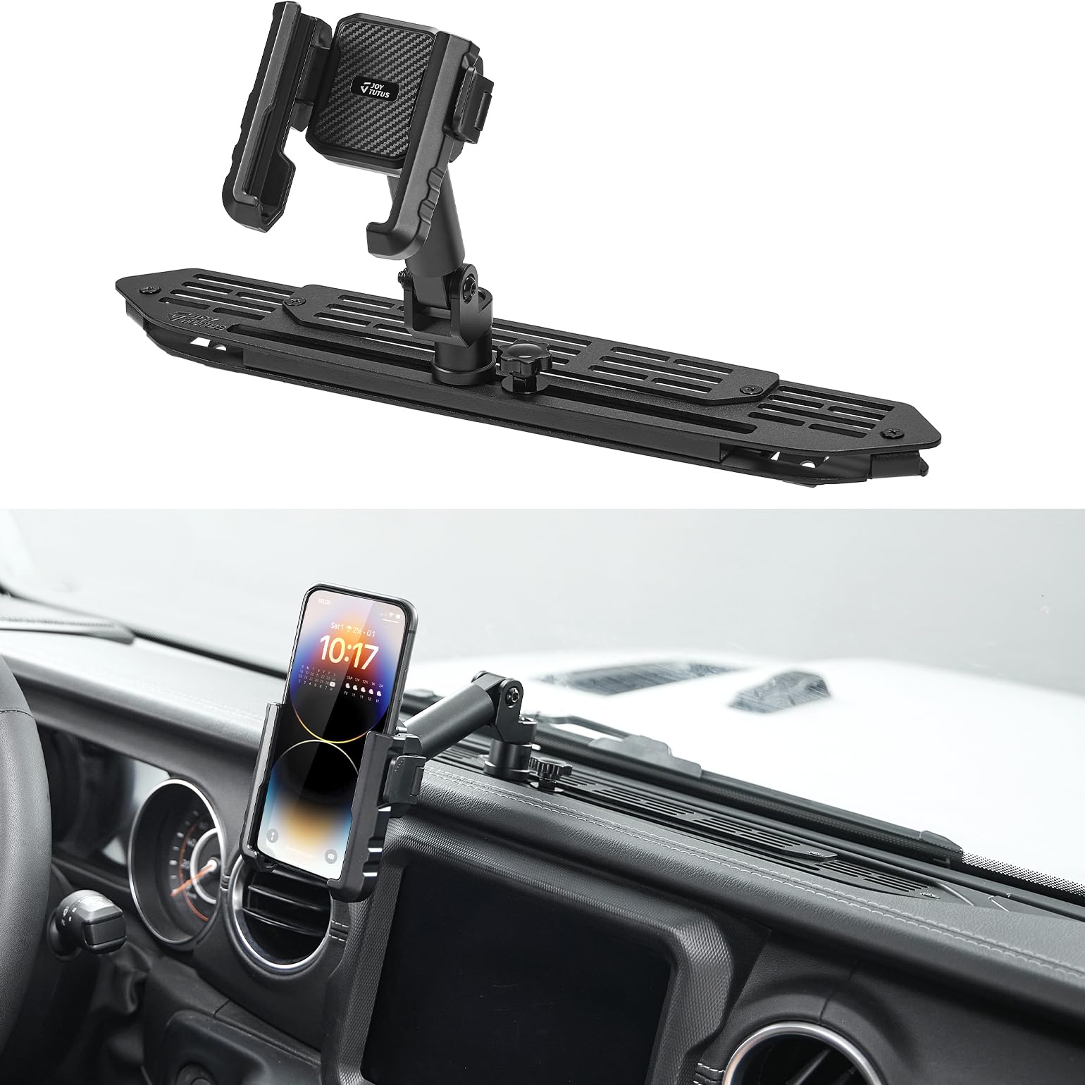 Photo 1 of JOYTUTUS Metal Dash Platform Mount Phone Holder Compatible with 2018-2023 Wrangler JL 4x4 & 4xe 2020-2023 Gladiator JT| Custom Fit Phone Mount Expansion Platform| One-Hand Adjustable Clip