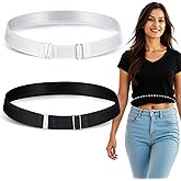 Tyqour 2PCS Shirt Tuck Band Women Sweater Tuck Band Adjustable Elastic Belts Tucky Belt Perfect for Cropping Shirts Sweaters
