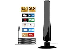 HP PAPERS Indoor Digital TV Antenna – for Smart and Older TVs, 8K 4K Full HD Compatible, 850+ Miles Range Smart Antenna with Advanced Amplifier Signal Booster & 10ft Coaxial Cable [2024 Upgrade]