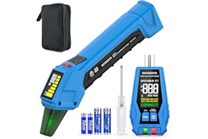 INSTRODOTS Circuit Breaker Finder, Digital Breaker Finder with GFCI Outlet Tester, AC 90-135V Electrical Circuit Tracer with Buzzer Alarm & Color LCD Display, Includes Batteries & Carrying Case
