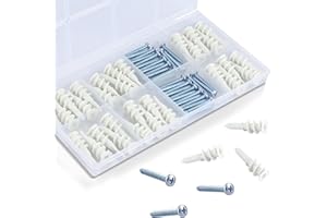 WK.HARDWARE Drywall Anchors and Screws Kit - 60Pcs Wall Anchors and Screws for Drywall, Dry Wall Anchor Set with 30 1/2in Self Drilling Drywall Anchors and 30#8 Galvanized Screws - 50LB Hanging and Mounting