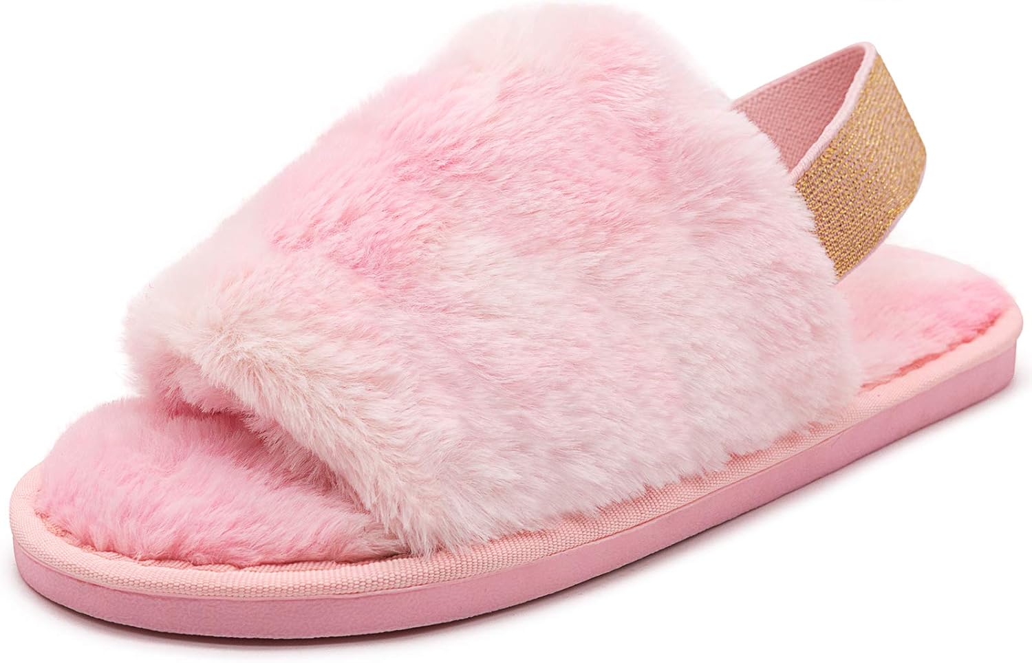 Amazon.com | techcity Womens Leopard Fuzzy Slippers Soft Plush Open Toe Faux Fur House Slide 