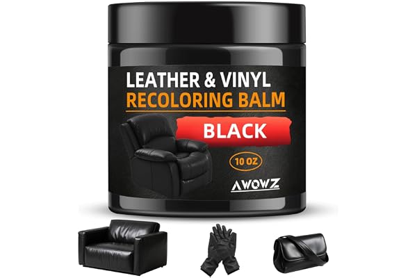 AWOWZ Leather Recoloring Balm - Scratch Repair & Color Restore Kit for Faded Leather, Leather Couch & Car Seats - 10OZ Leathe