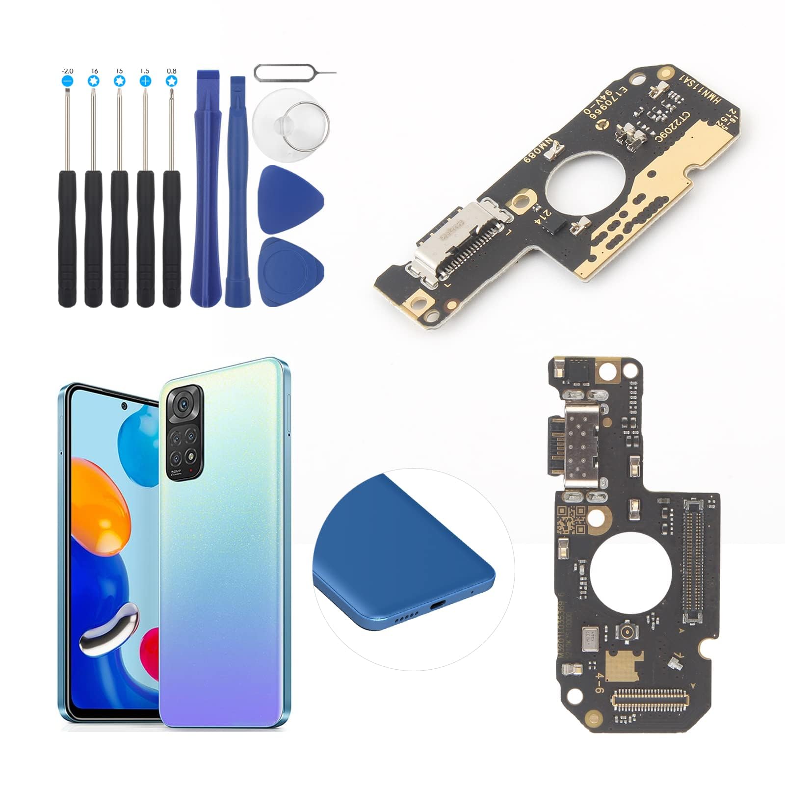 RongZy for Xiaomi Redmi Note 11 Charging Port for Xiaomi Redmi Note 11S USB Dock Connector for Poco M4 PRO 4G Flex Cable Charging Port Charging Port Replacement
