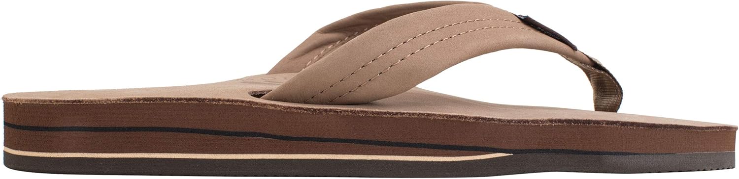  | Rainbow Sandals Men's Premier Leather Double Layer with Arch Wide Strap, Dark Brown, Men's Large / 9.5-10.5 D(M) US | Sandals