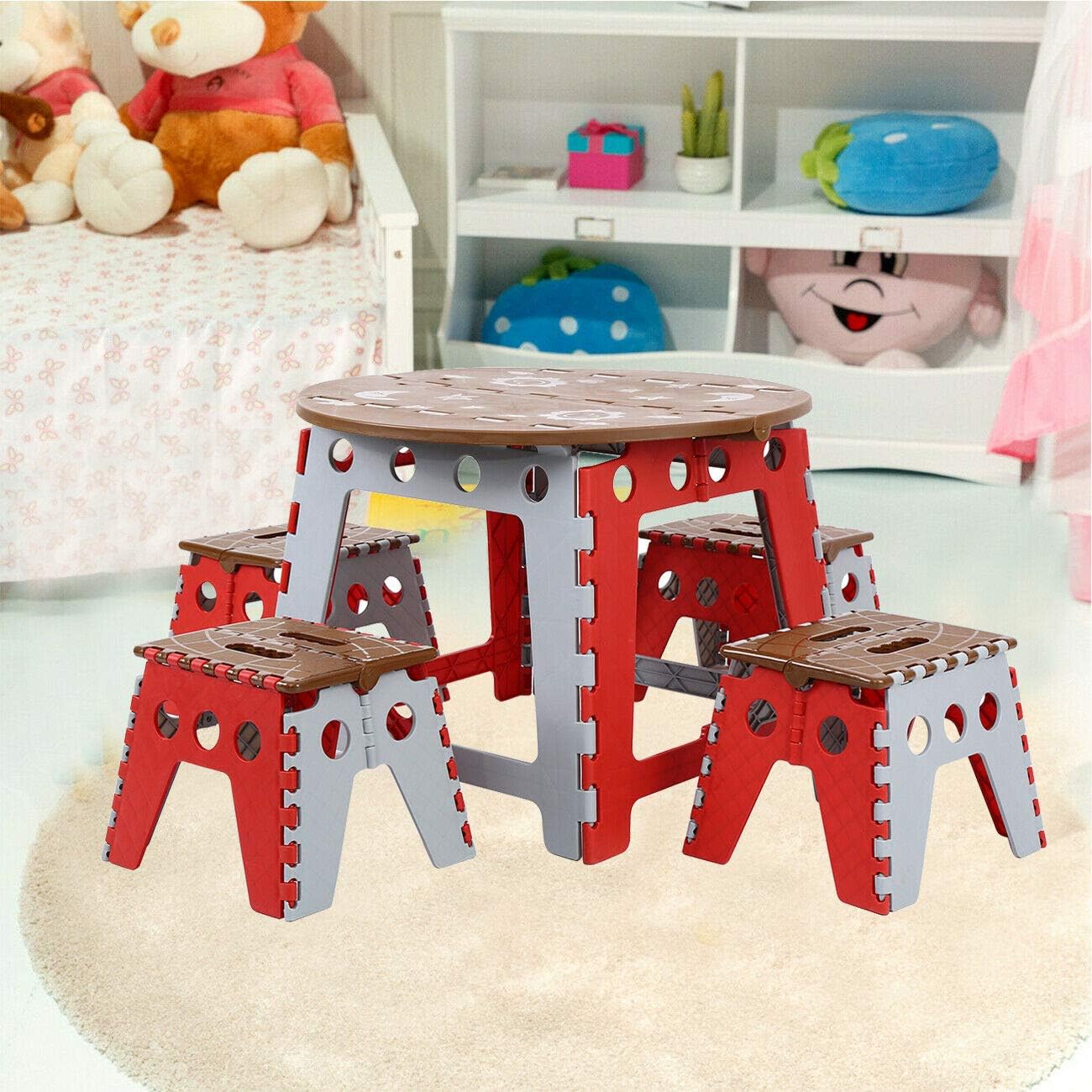 childrens fold up table and chairs