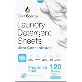 CleanScents Laundry Detergent Sheets (120 Sheets) (Fragrance Free)