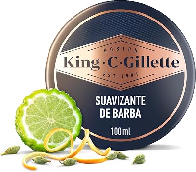 Bálsamo para barba masculino king c. gillette com manteiga de cacau, óleo de argan e manteiga de karité, 100 ml