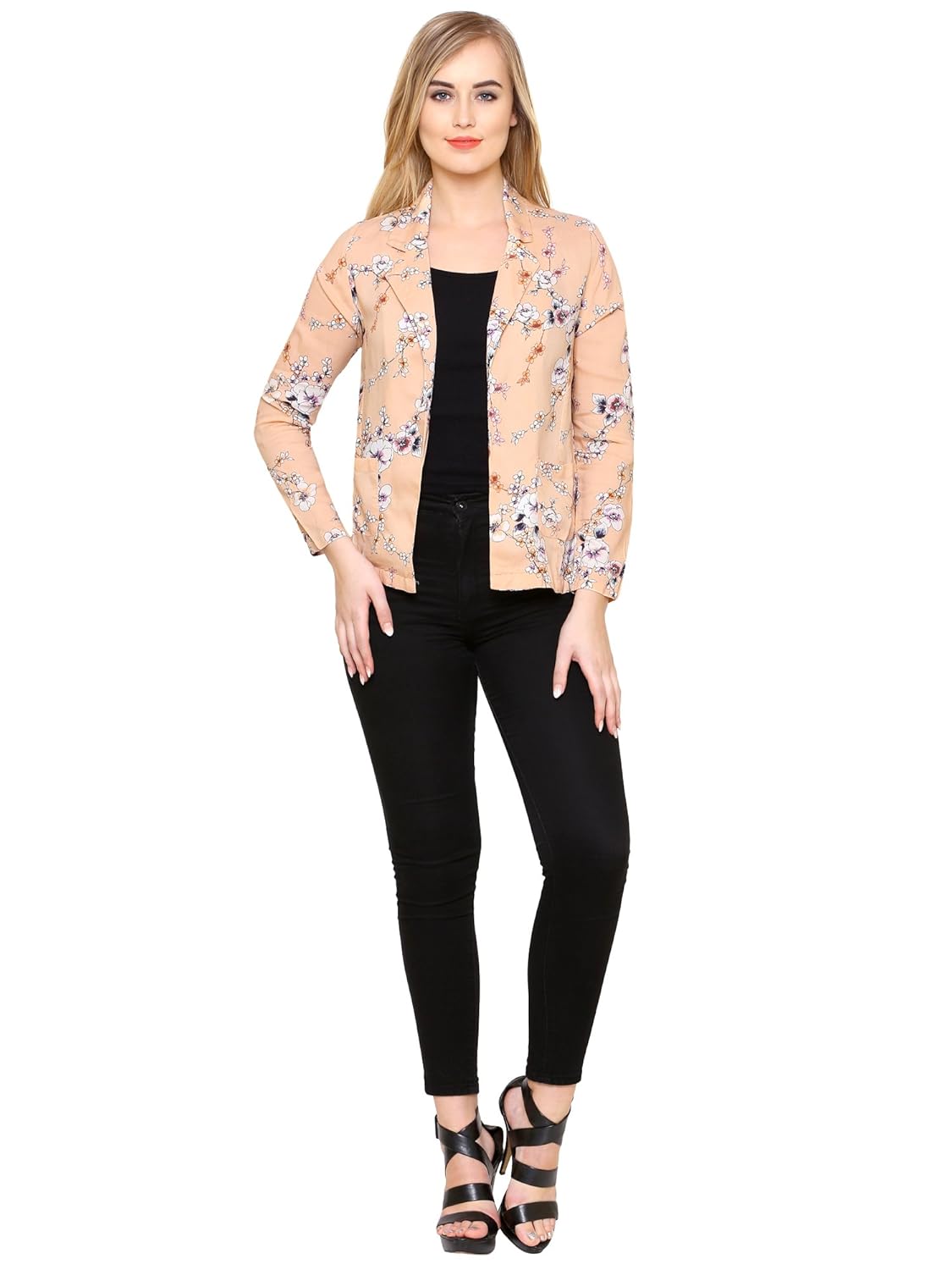 mansicollections peach color shrug for women