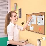OWLKELA Walnut Color Board 60x40cm Bulletin Corkboard Frame Walnut Oak view 7