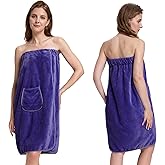 PJGGZ Towel Wrap for Women, Three Adjust Clasps Closure Bath Wraps After Shower Spa Sauna Bathrobe(Available in Plus Size)
