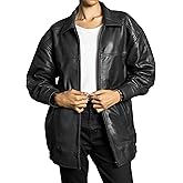 Jild Oversized Leather Jacket Women - Lambskin Leather Fall Jacket for Womens Fashion Plus Size Outfits