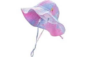 DASMINI Baby Girls Sun Hat Cute Flower Toddler Summer Outdoor Infant Beach Wide Brim Flowers and tie dye