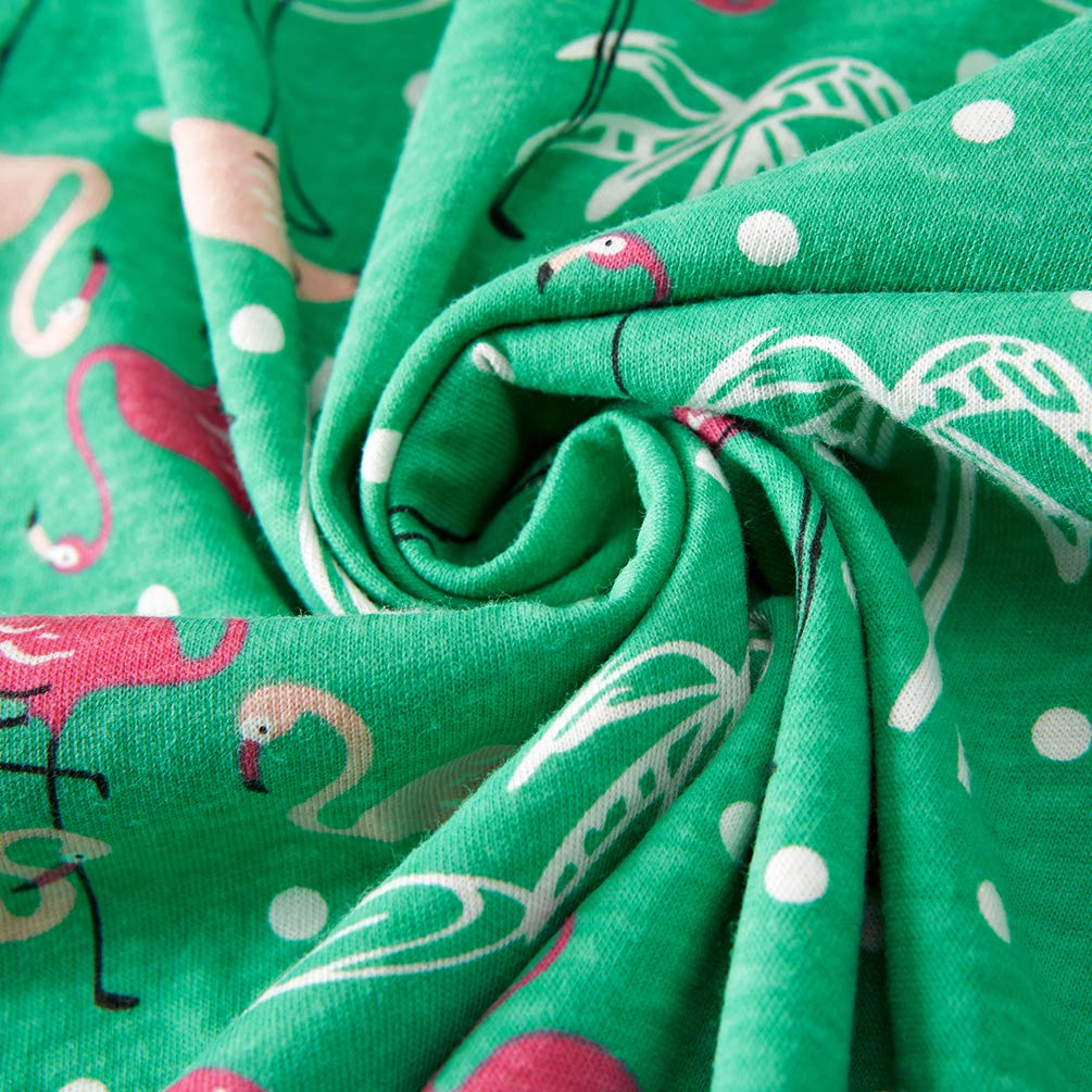 ENJOYNIGHT Womens Pajama Sleeveless Print Sets Tank Capir Pants Sleepwear Sets (Meduim, Flamingo)