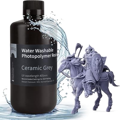 ELEGOO Water Washable Resin 1.0 Ceramic Grey 1000g 405 nm LCD Printable