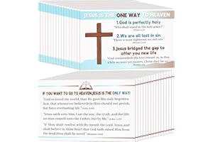 Noveread 300 Pcs Jesus Is The One Way Gospel Tract Card Plan of Salvation Cards Bible Tracts Prayer Postcards Christian Bookmark Bulk Pocket Holy Postcards Christian Gifts Women Men Ministering Tool