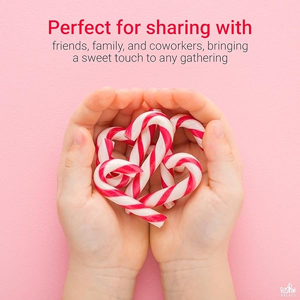 FUSION SELECT 100 PACK MINI CANDY CANES – STRIPED CHRISTMAS CANDIES, SWEET GOODIES FOR THE HOLIDAYS – NATURALLY FLAVORED MINI PEPPERMINT CONFECTIONS FOR YULETIDE PARTIES, STOCKING STUFFERS, GIFTS