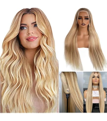 Amazon.com : 30 Inch Highlight Ombre Lace Front Wig Human 