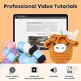 CROCHET BOX Complete Crochet Kit for Beginners Highland Cow Flower Style view 4