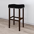 Nathan James Hylie Nailhead Wood Pub-Height Kitchen Counter Bar Stool 29", Black/Dark Brown