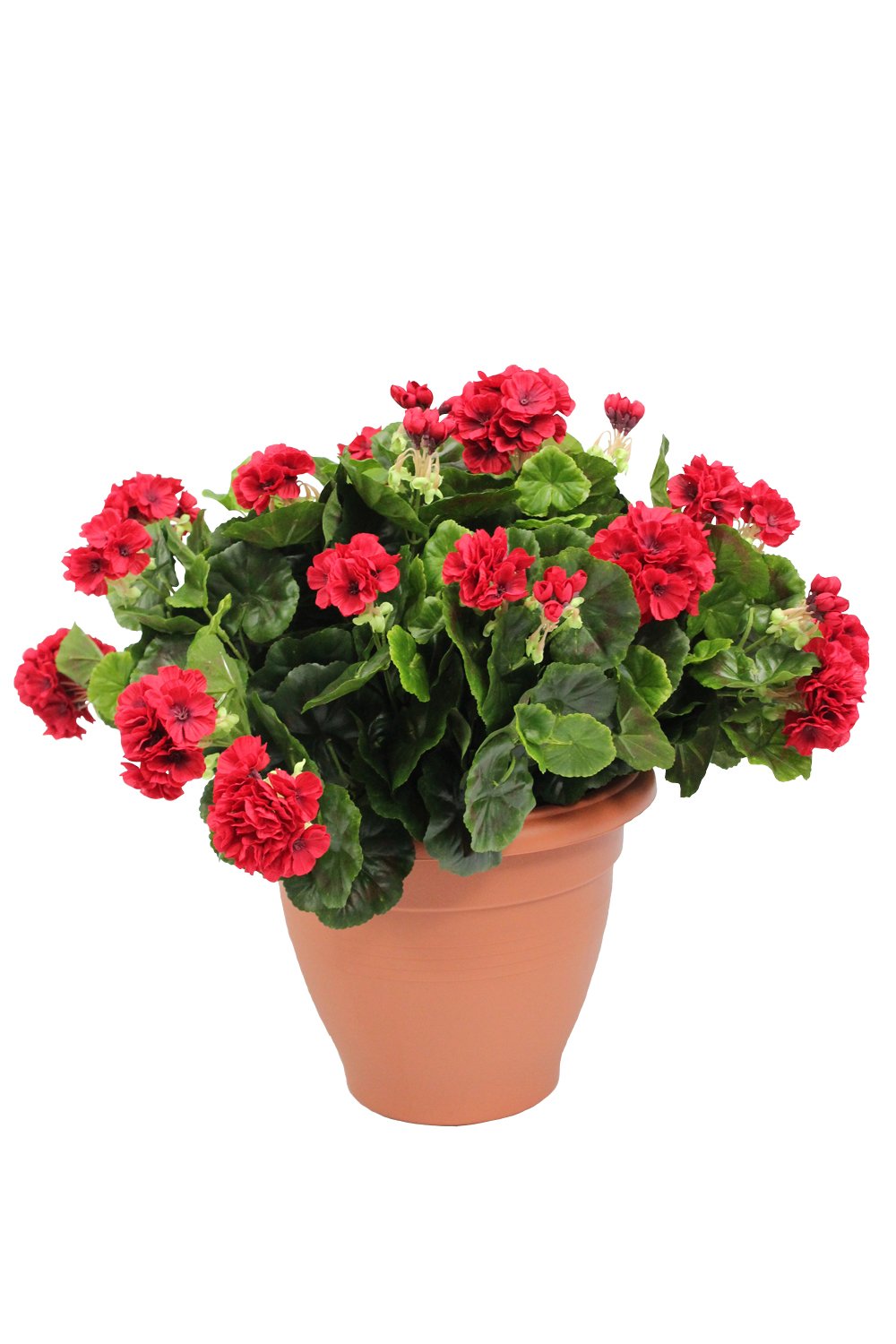 Blooming Artificial Artificial Large Geranium Flower Plant Bush Shrub In Container Patio Planter Tub Floor Basket Suitable For Outdoor Use Deluxe Geranium Patio Planter Artificial 50cm H Indoor Plants Plants Seeds