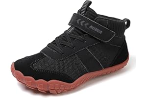 KUBUA Kids Barefoot Shoes Boys Girls High Top Minimalist Zero Drop Sneakers for Tennis Walking Hiking Athletic Little Big Kid