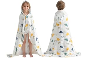 usbettas Toddler Hooded Bath Towels,100% Cotton Muslin Baby Towels for Boys Girls,Ultra Soft & Absorbent Quick Dry Kids Towel for Beach,Pool,Bathroom,Large 43x43 Inch
