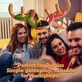 AUXHCYL Christmas Inflatable Reindeer Antler Toss Game Hat with 4 Rings view 6