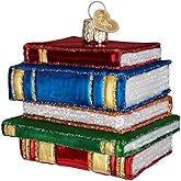 Old World Christmas Stack of Books Glass Blown Ornaments for Christmas Tree