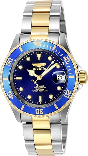 Amazon Com Invicta Men S Pro Diver 40mm Steel And Gold Tone Stainless Steel Automatic Watch With Coin Edge Bezel Two Tone Blue Model 8928ob Invicta Watches