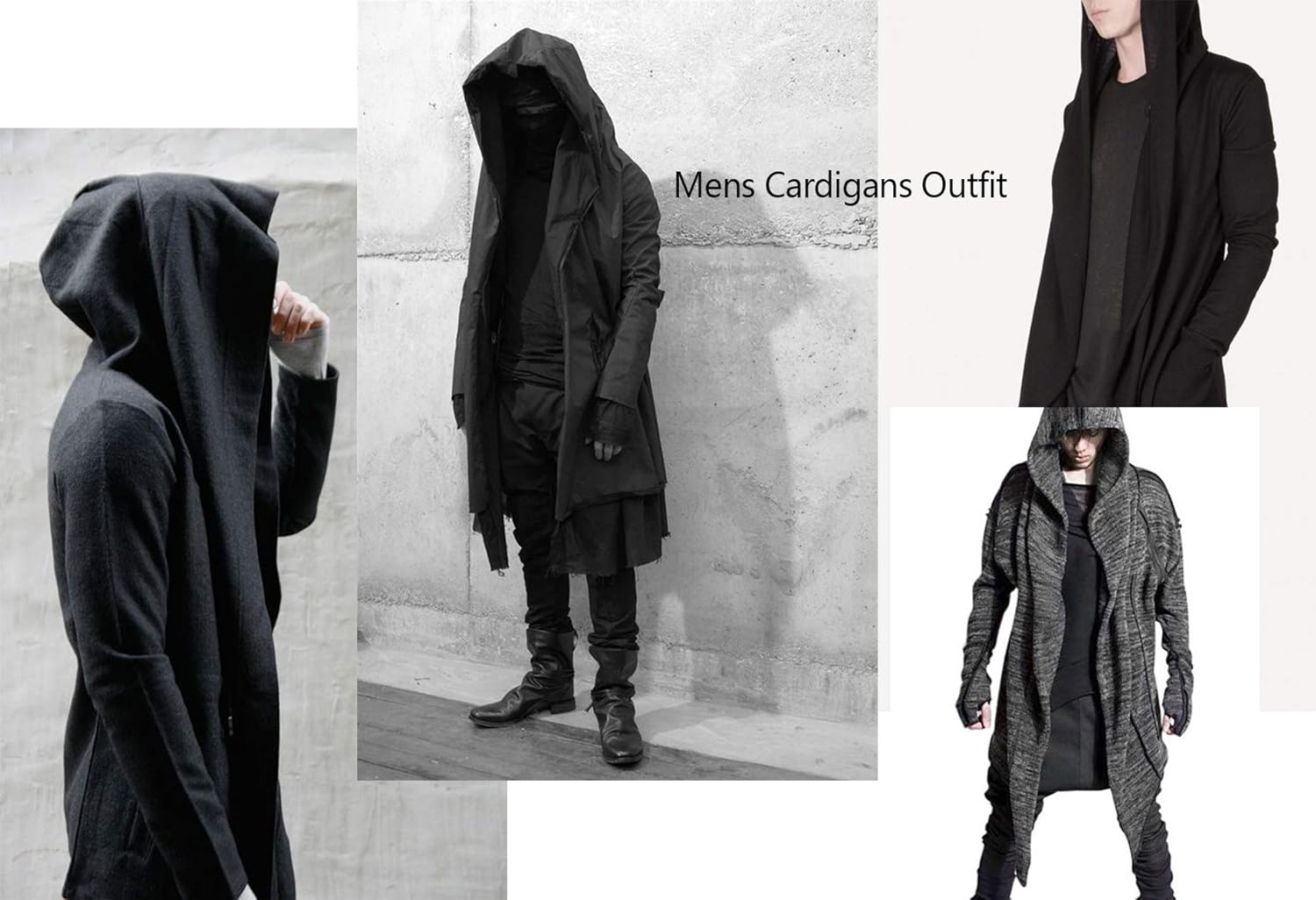 mens longline cardigan with hood