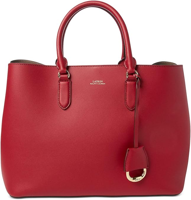 LAUREN Ralph Lauren Dryden Marcy Satchel Large Red/Truffle One Size