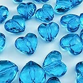 YHYPOCI 20pcs Acrylic Heart Beads 30mm Heart Shape Loose Bead for Making Bracelet Necklace Jewelry Making Craft(Deep Lake Blue)