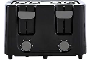 Continental Electric CE-TT029 Toaster, 4 Slice,Cool Touch, Black