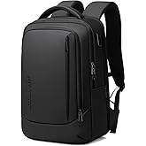 FENRUIEN 15.6 Inch Laptop Backpack, Slim Business Backpack with USB Charging Port, Water Resistant Computer Backpack for Work/Travel, Black