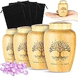Beeveer 4 Sets Small Urn for Human Ashes Mini Urns