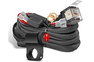 NR NIRIDER Wiring Harness 2 Lead, Nirider Motorcycle Handlebar Switch 12V 40A Relay Fuse Nylon Wiring Harness Kit for LED Light Bars Fog Lights Driving Lights LED Pods for Motorcycle ATV Dirt Bike Snowmobile