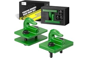 AUTOBOTS Tractor Bucket Hooks 3/8" (2 Pack) Max 15,000 lbs, Bolt On Chain Grab Hooks Heavy Duty Tow Hook, Indispensable Tractor Accessories Dark Green