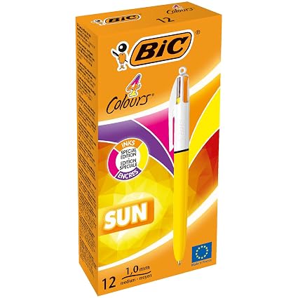 Bic 949897 4 Farben Sun Kugelschreiber 12 Stuck Amazon De