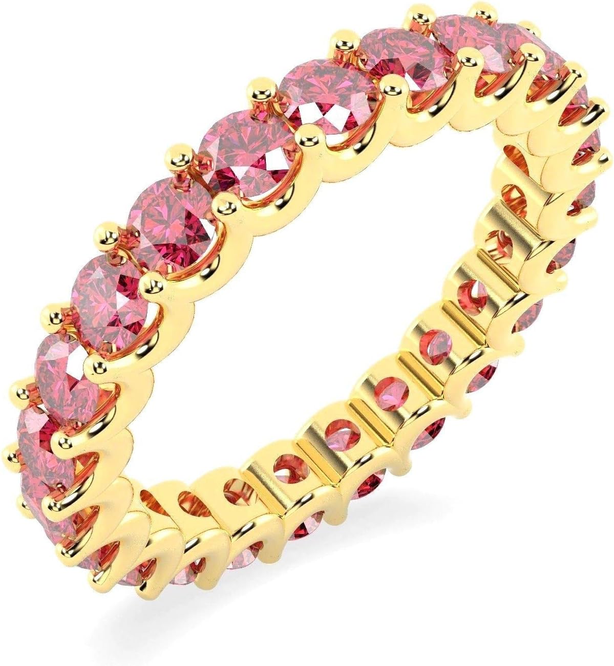 1.50Ct Ruby Full Eternity Ring For Women U Prong Set Wedding Band Ring- July Birthstone - 100% Natural Gemstone