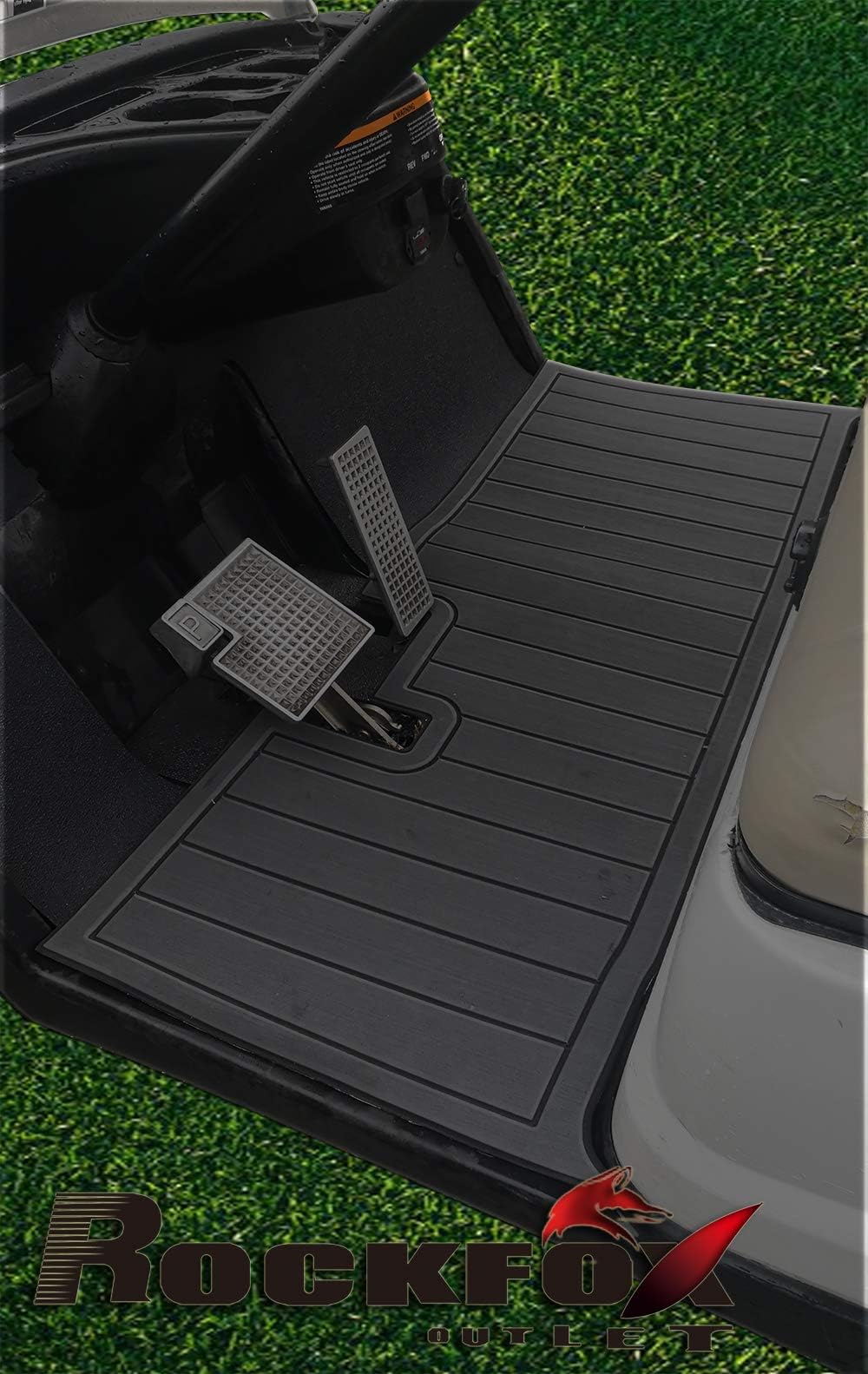 RockFox Outlet Golf Cart Floor Mat with EVA Environmentally Friendly Material. Luxury Floor Mat is A Great Choice to Dress Up Cart. (Yamaha Drive 1&2, Dark Grey)