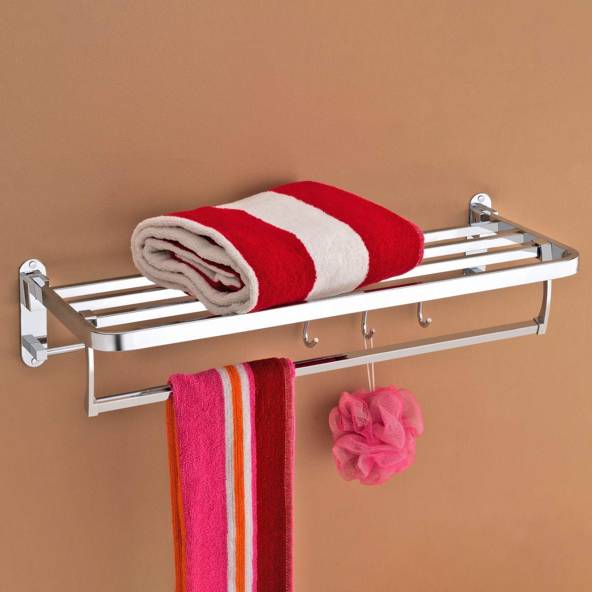 Plantex New Look Stainless Steel Folding Towel Rack for Bathroom/Towel