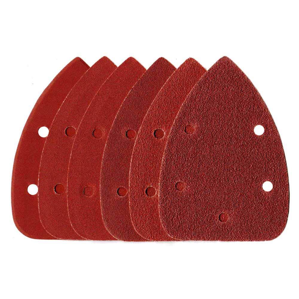 P-D-W® Sanding Paper 92 x 140 mm Delta Multi Sanding Discs 5-Hole 6 Grits K40 / K60 / K80 / K120 / K180 / K240 Each 10 Pack of 60 Sheets