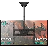 WALI Ceiling TV Mount for Most 26-65 inch LCD LED OLED 4K TVs, up to 99 lbs | Hanging Pole Ceiling Mount TV Bracket Up Down, Full Motion with Height Adjustment, Tilt, Swivel,Max VESA 400x400mm (CM2665-P)