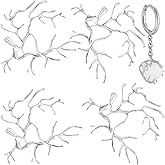 BEIQIYA 4pcs Branch Shape Blanks, Silver Brass Hollow Frame for Jewelry Making, Irregular Pendant Bezels Prong Pendant Setting for Necklaces Earrings Making Supplies