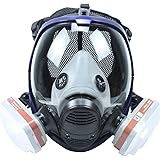 Full Face Respirator Mask with Filters Similar For 6800 Masks Organic Vapors N95 Level Silicone Respirator Mask for Painting, Chemicals,Pesticide