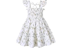 YOUNGER TREE Toddler Girl Dress Kids Sleeveless Ruffle Dresses for Girls Summer Outfits Beach Sundress